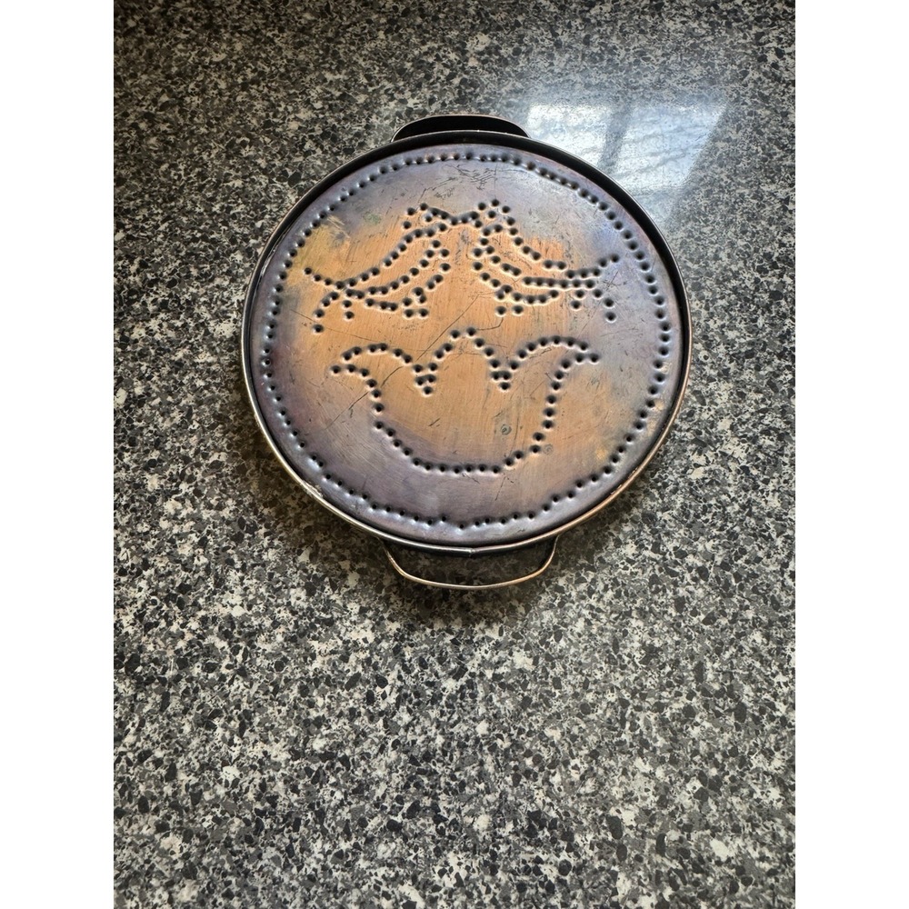 Solid Copper Punched Village Pfaltzgraff Punched Wall Trivet Birds/Tulips